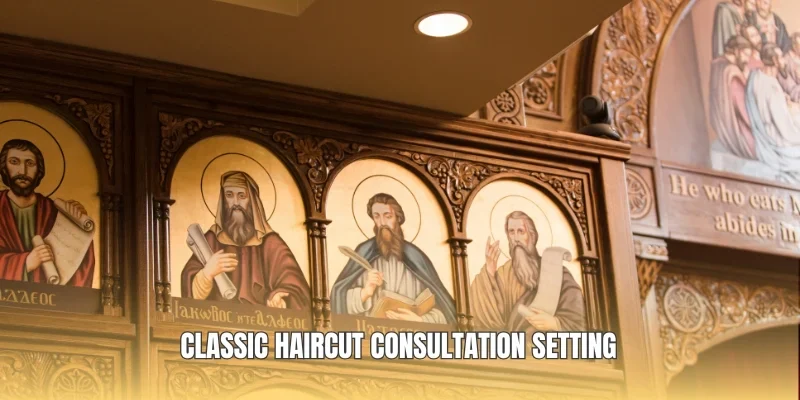 Classic haircut consultation setting