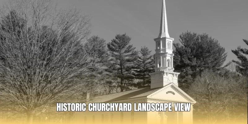 Historic churchyard landscape view