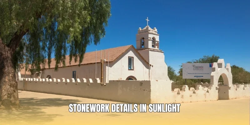 Stonework details in sunlight