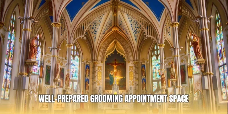 Well-prepared grooming appointment space