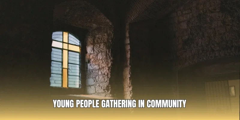 Young people gathering in community